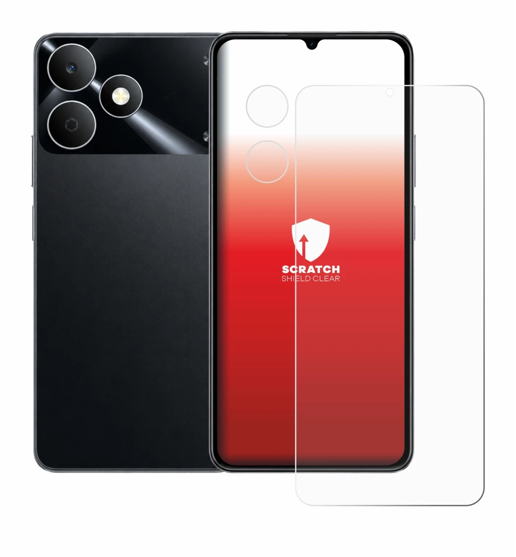 Immagine del dispositivo realme Note 80 (Fronte+Fotocamera) con un'ampia varietà di protezioni per lo schermo.