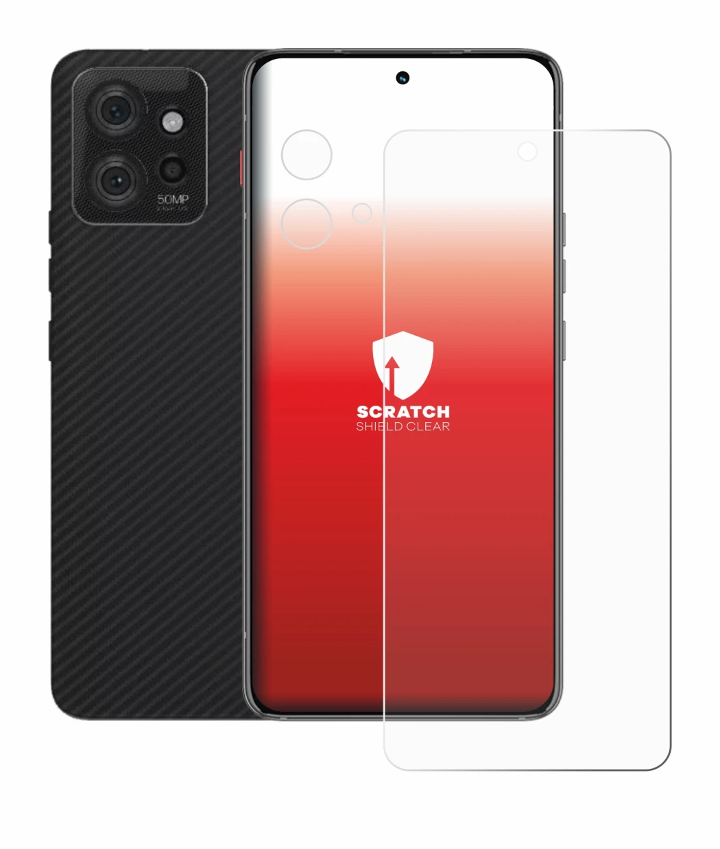 Immagine del dispositivo Motorola ThinkPhone (Fronte+Fotocamera) con un'ampia varietà di protezioni per lo schermo.