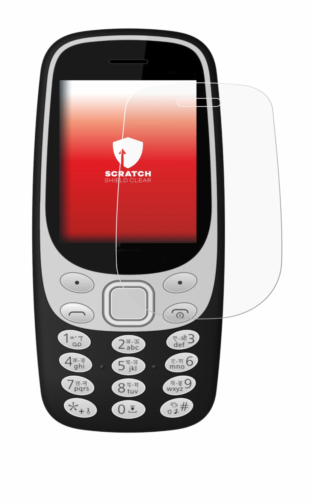 Immagine del dispositivo Karbonn K32N con un'ampia varietà di protezioni per lo schermo.