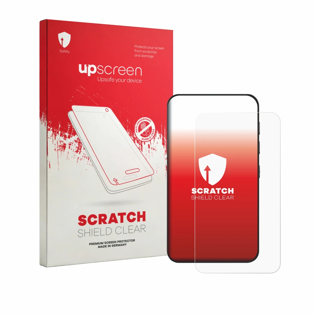 Parte frontale di una confezione del prodotto con il logo del marchio upscreen. Accanto è raffigurato il dispositivo innioasis