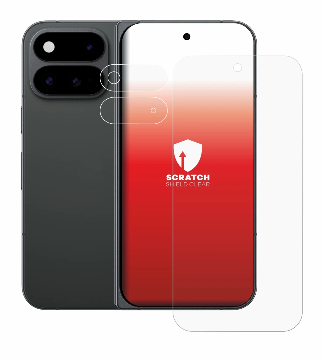 Immagine del dispositivo Google Pixel 11 Pro Fold (Fronte+Fotocamera) con un'ampia varietà di protezioni per lo schermo.