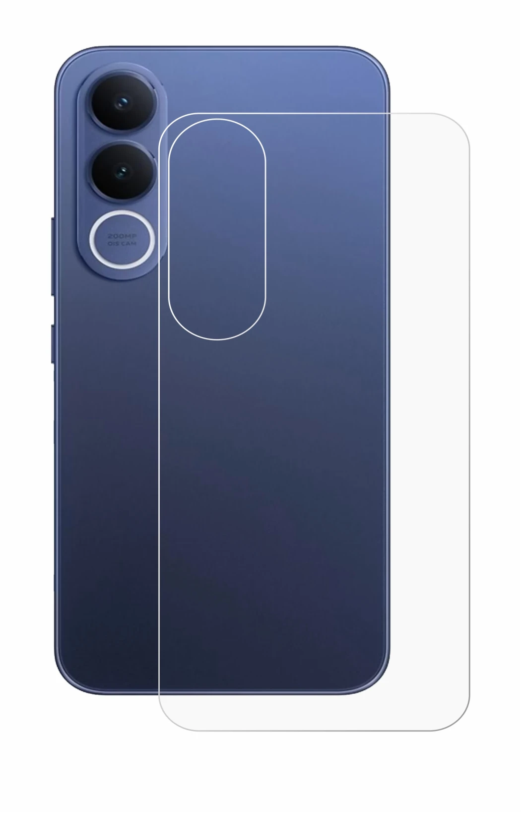 Immagine del dispositivo Vivo V70 FE (Posteriore) con un'ampia varietà di protezioni per lo schermo.