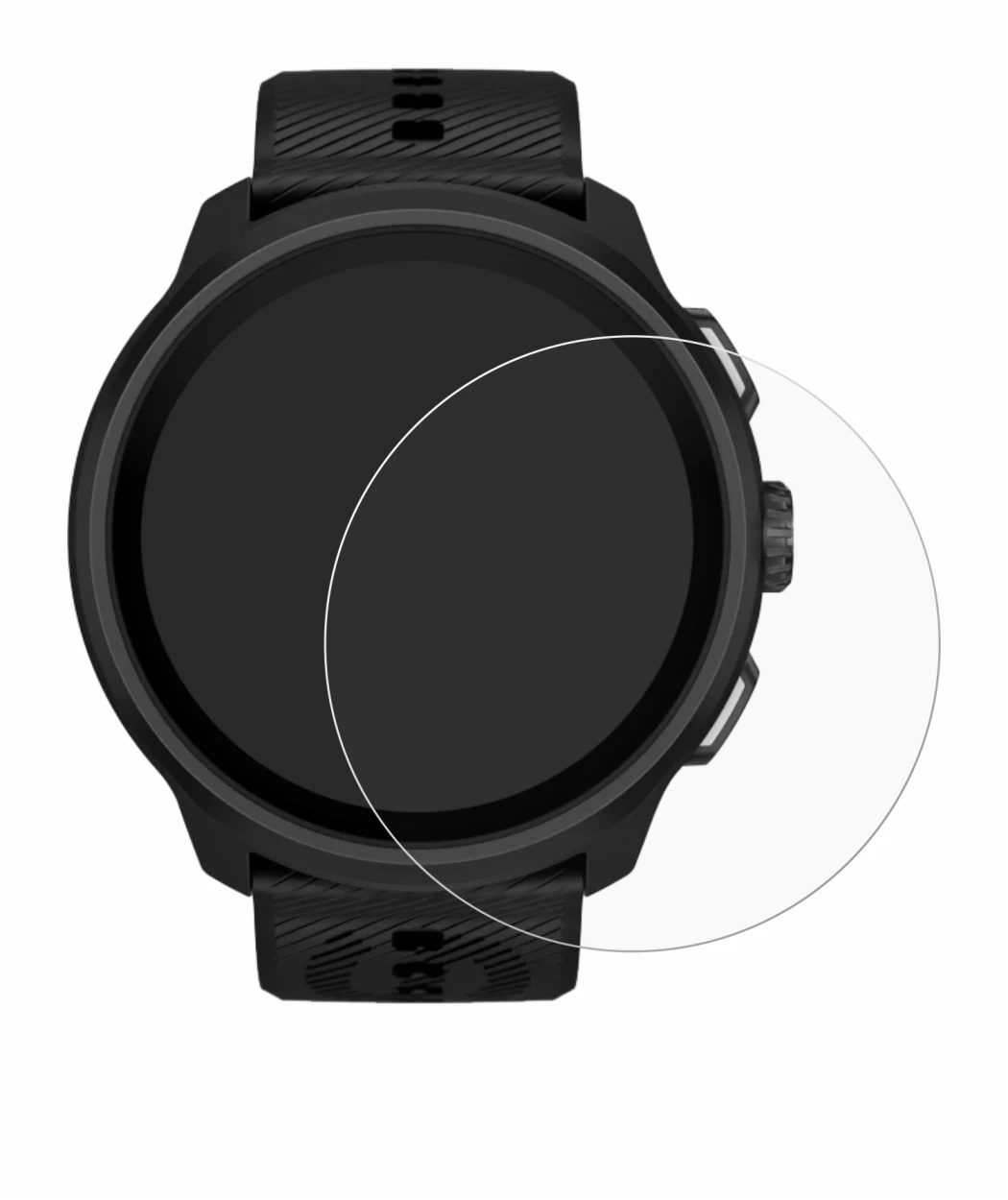 Immagine del dispositivo Suunto Run 2 con un'ampia varietà di protezioni per lo schermo.