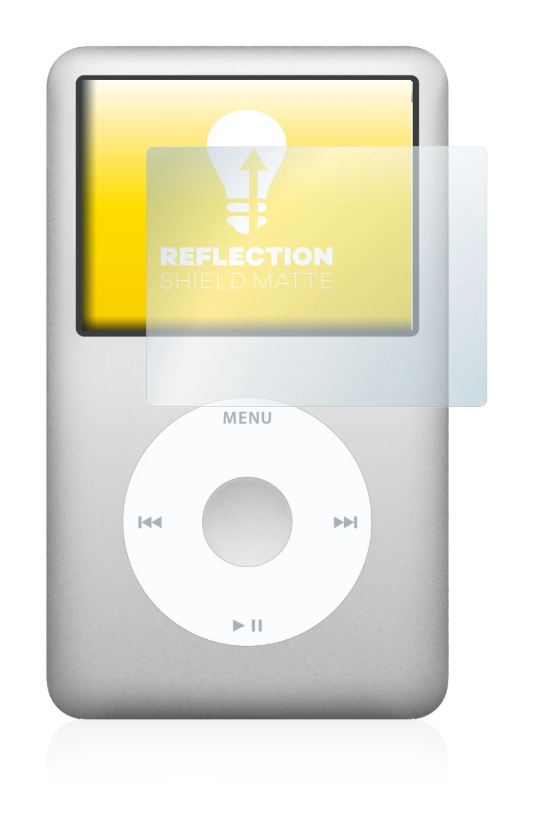 Immagine del dispositivo Apple iPod Classic (6a. Gen.) con un'ampia varietà di protezioni per lo schermo.