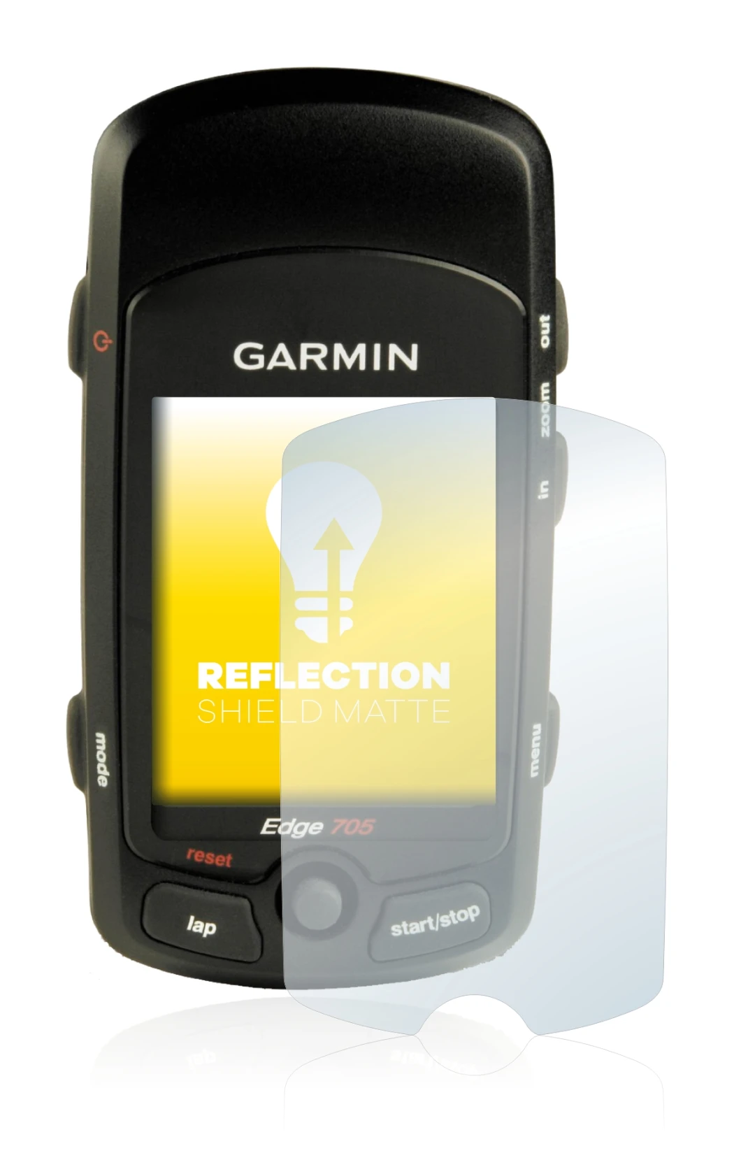 Immagine del dispositivo Garmin Edge 705 con un'ampia varietà di protezioni per lo schermo.