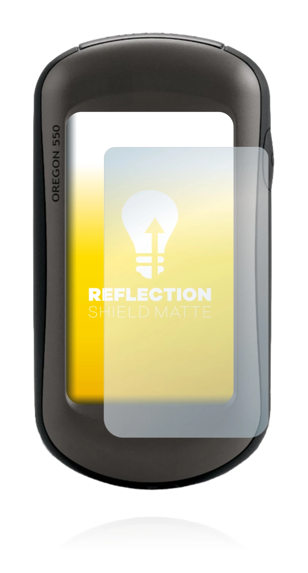 Immagine del dispositivo Garmin Oregon 550 con un'ampia varietà di protezioni per lo schermo.