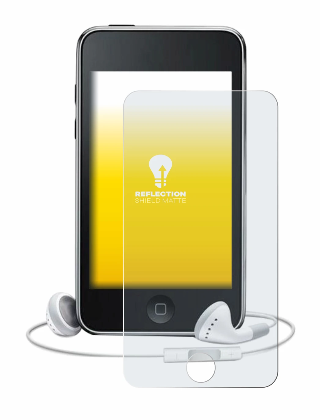 Immagine del dispositivo Apple iPod Touch (3a Gen.) con un'ampia varietà di protezioni per lo schermo.