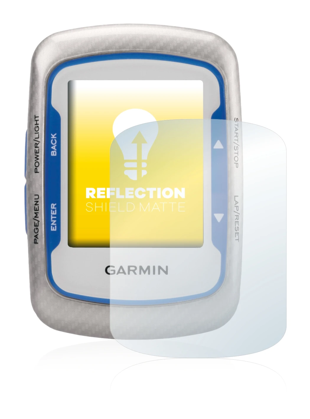 Immagine del dispositivo Garmin Edge 500 con un'ampia varietà di protezioni per lo schermo.