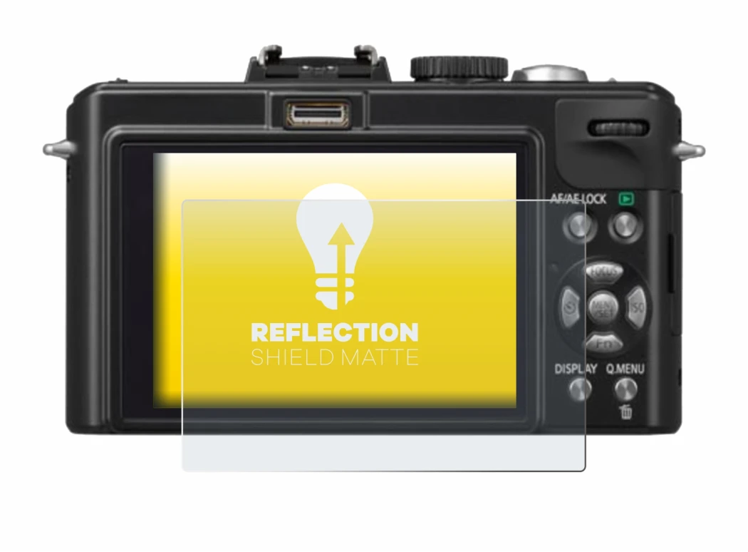 Immagine del dispositivo Panasonic Lumix DMC-LX5 con un'ampia varietà di protezioni per lo schermo.