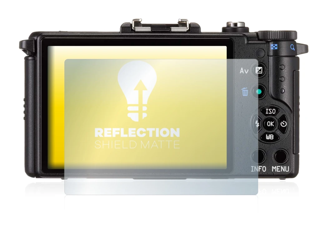 Immagine del dispositivo Pentax Q con un'ampia varietà di protezioni per lo schermo.