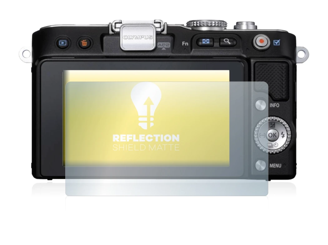 Immagine del dispositivo Olympus PEN E-PL3 con un'ampia varietà di protezioni per lo schermo.