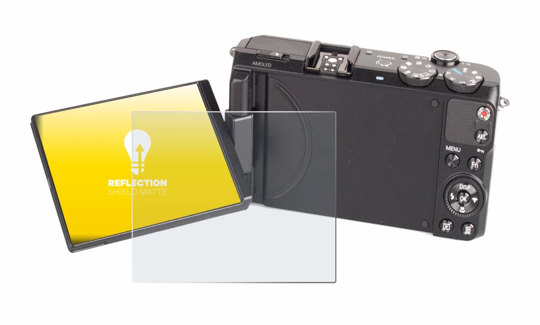 Immagine del dispositivo Samsung EX2F con un'ampia varietà di protezioni per lo schermo.
