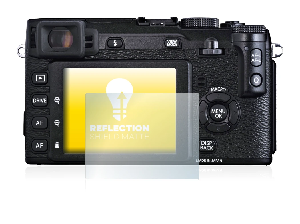 Immagine del dispositivo Fujifilm X-E1 con un'ampia varietà di protezioni per lo schermo.
