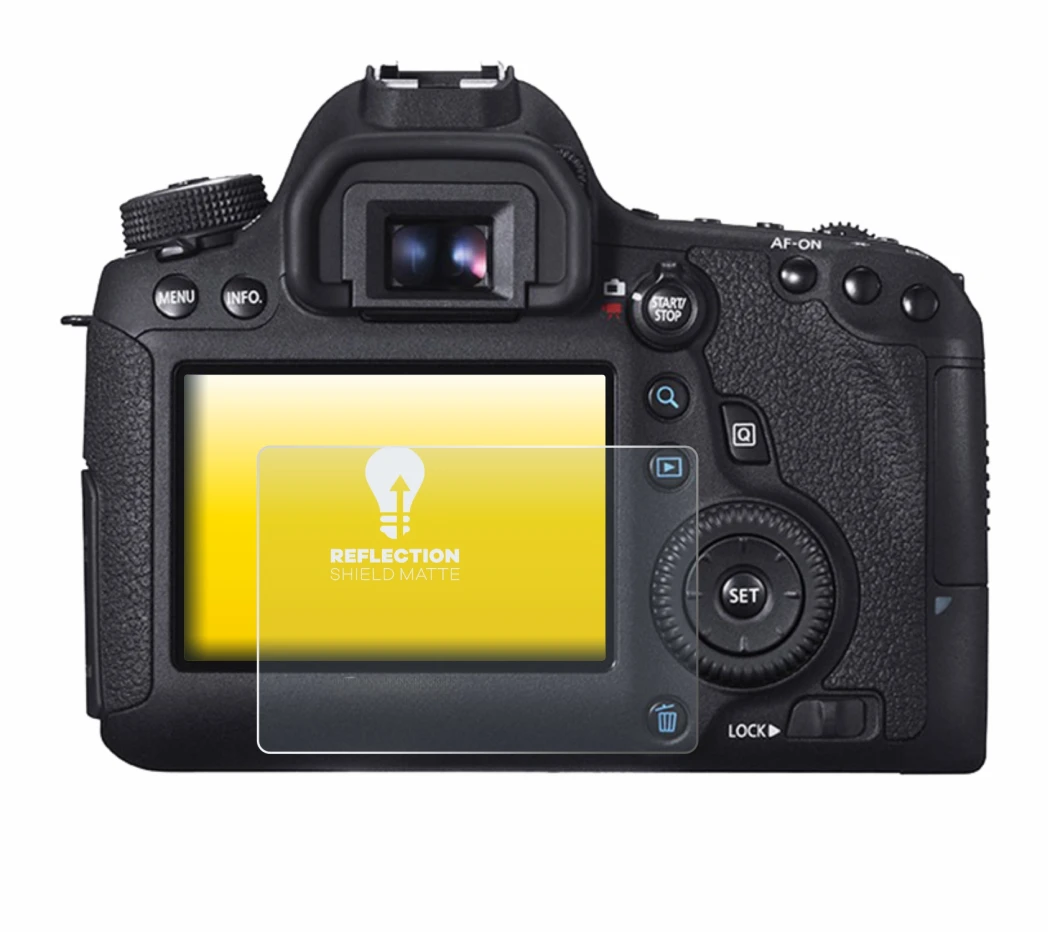 Immagine del dispositivo Canon EOS 6D con un'ampia varietà di protezioni per lo schermo.