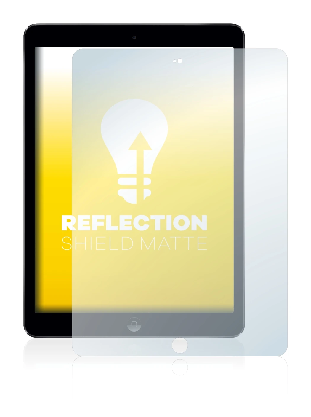 Immagine del dispositivo Apple iPad Air 2013 con un'ampia varietà di protezioni per lo schermo.