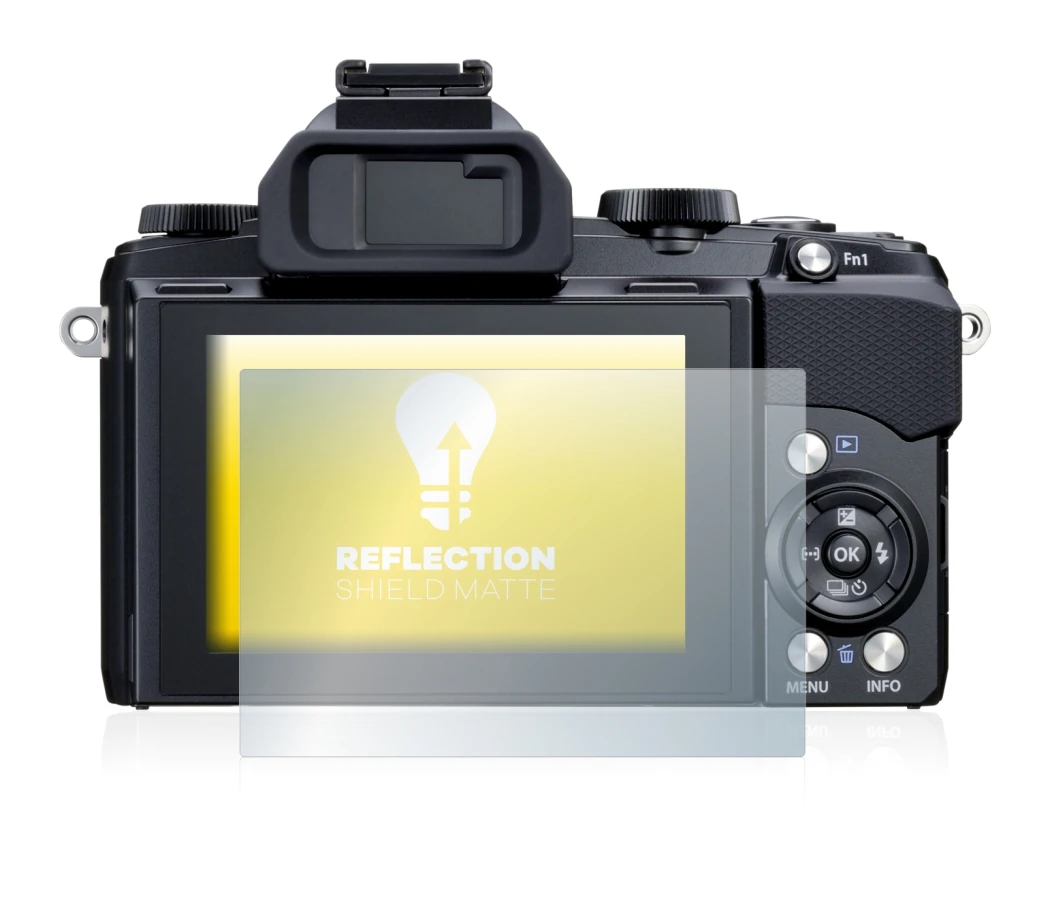 Immagine del dispositivo Olympus Stylus 1 con un'ampia varietà di protezioni per lo schermo.