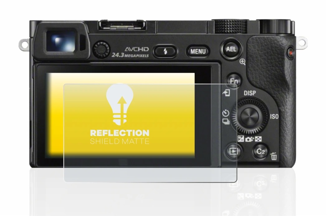 Immagine del dispositivo Sony Alpha 6000 con un'ampia varietà di protezioni per lo schermo.