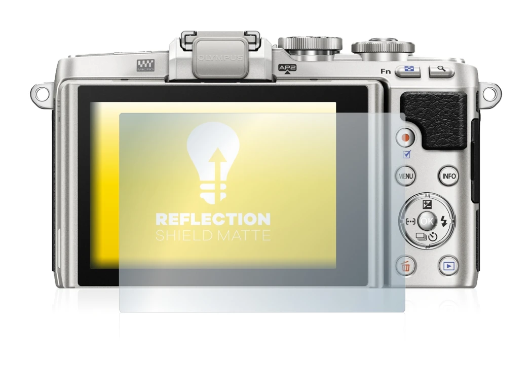 Immagine del dispositivo Olympus PEN E-PL7 con un'ampia varietà di protezioni per lo schermo.