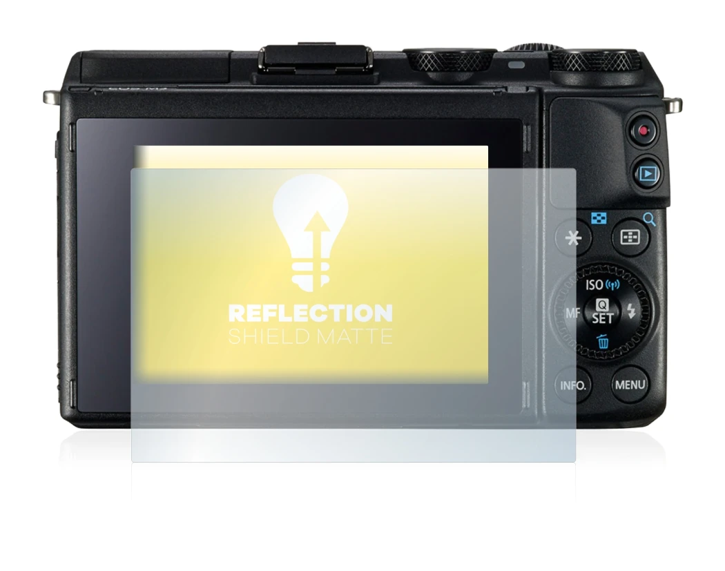 Immagine del dispositivo Canon EOS M3 con un'ampia varietà di protezioni per lo schermo.