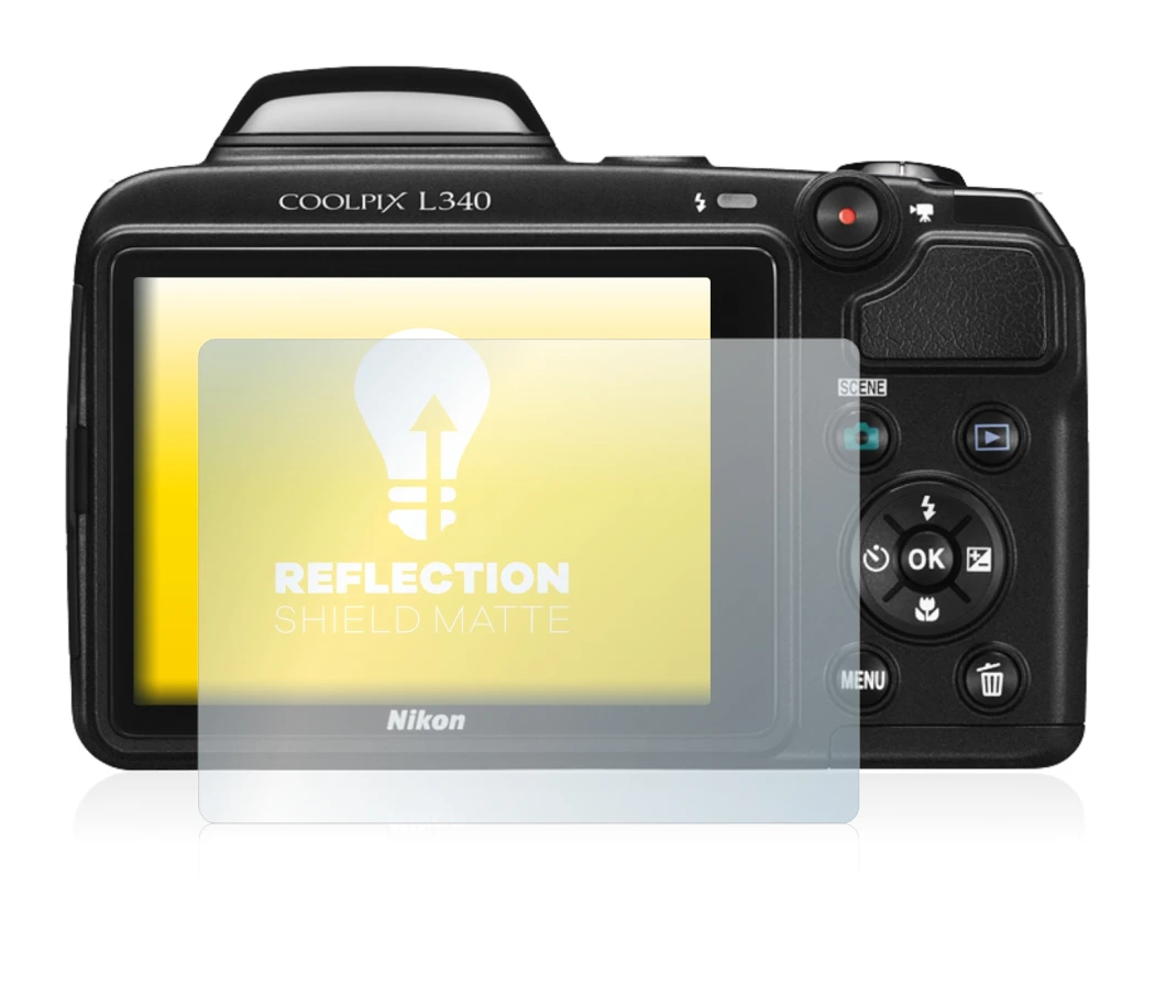 Immagine del dispositivo Nikon Coolpix L340 con un'ampia varietà di protezioni per lo schermo.