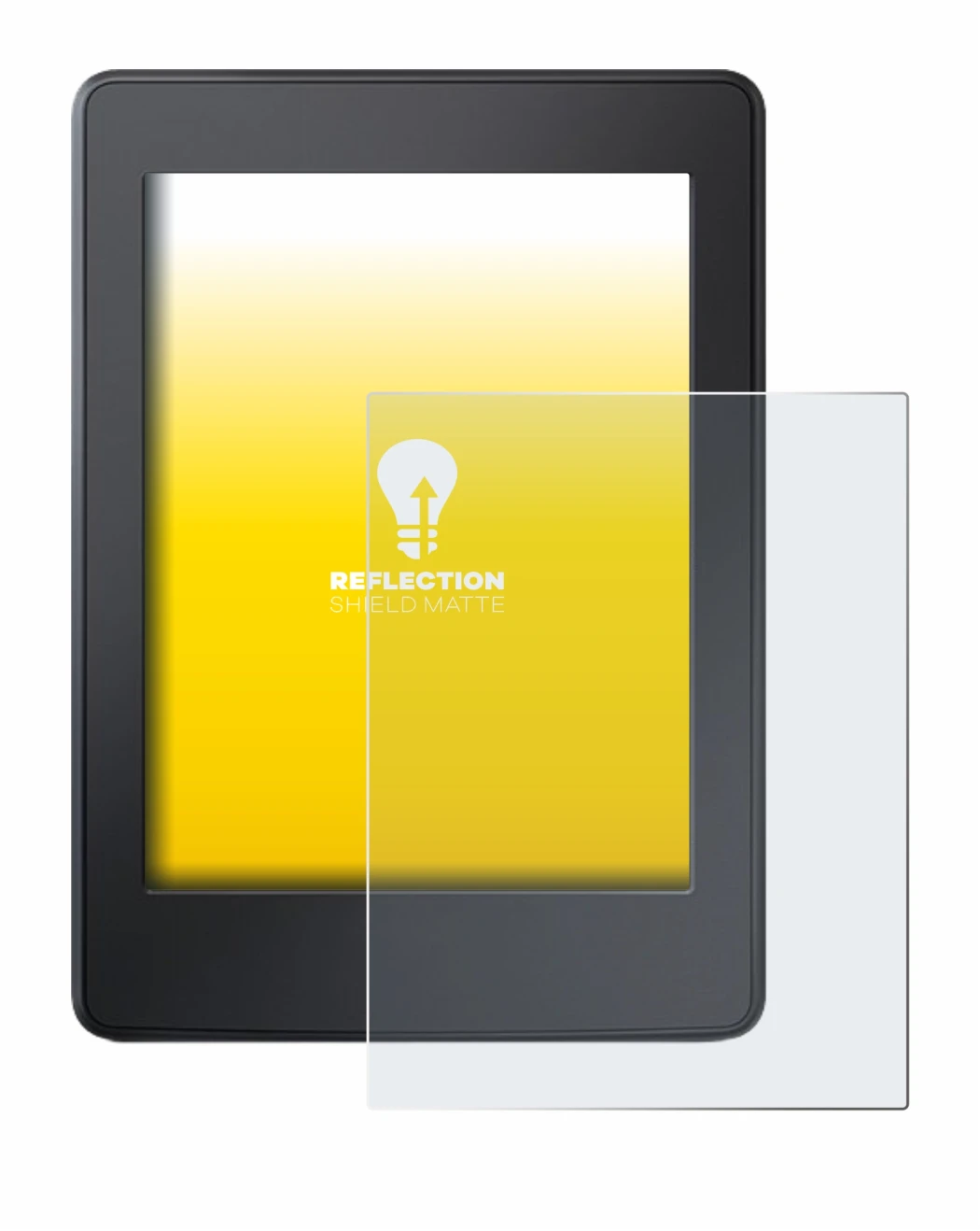 Immagine del dispositivo Amazon Kindle Paperwhite 2015 (7a Gen.) con un'ampia varietà di protezioni per lo schermo.