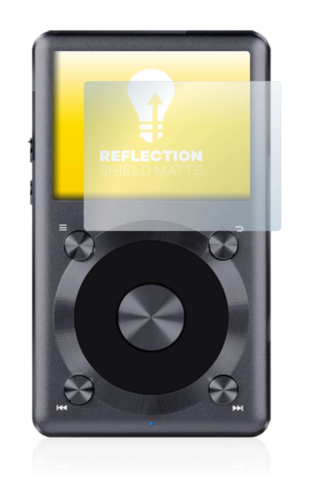 Immagine del dispositivo FiiO X3 II con un'ampia varietà di protezioni per lo schermo.