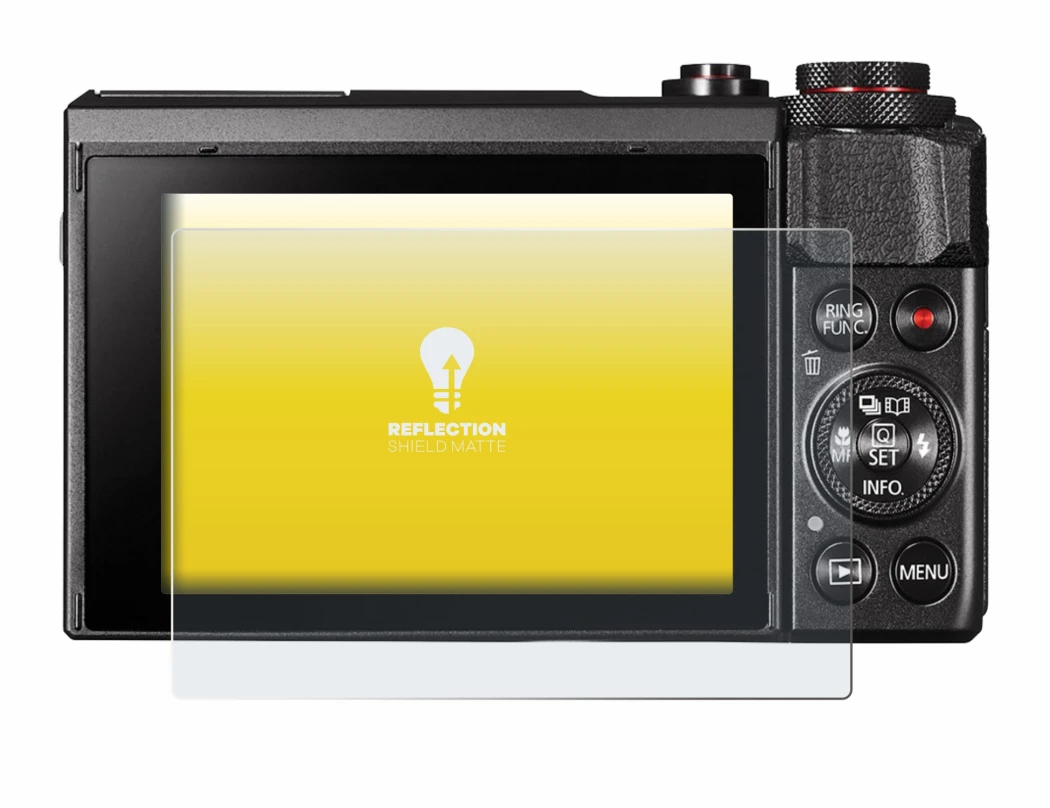 Immagine del dispositivo Canon PowerShot G7 X Mark II con un'ampia varietà di protezioni per lo schermo.