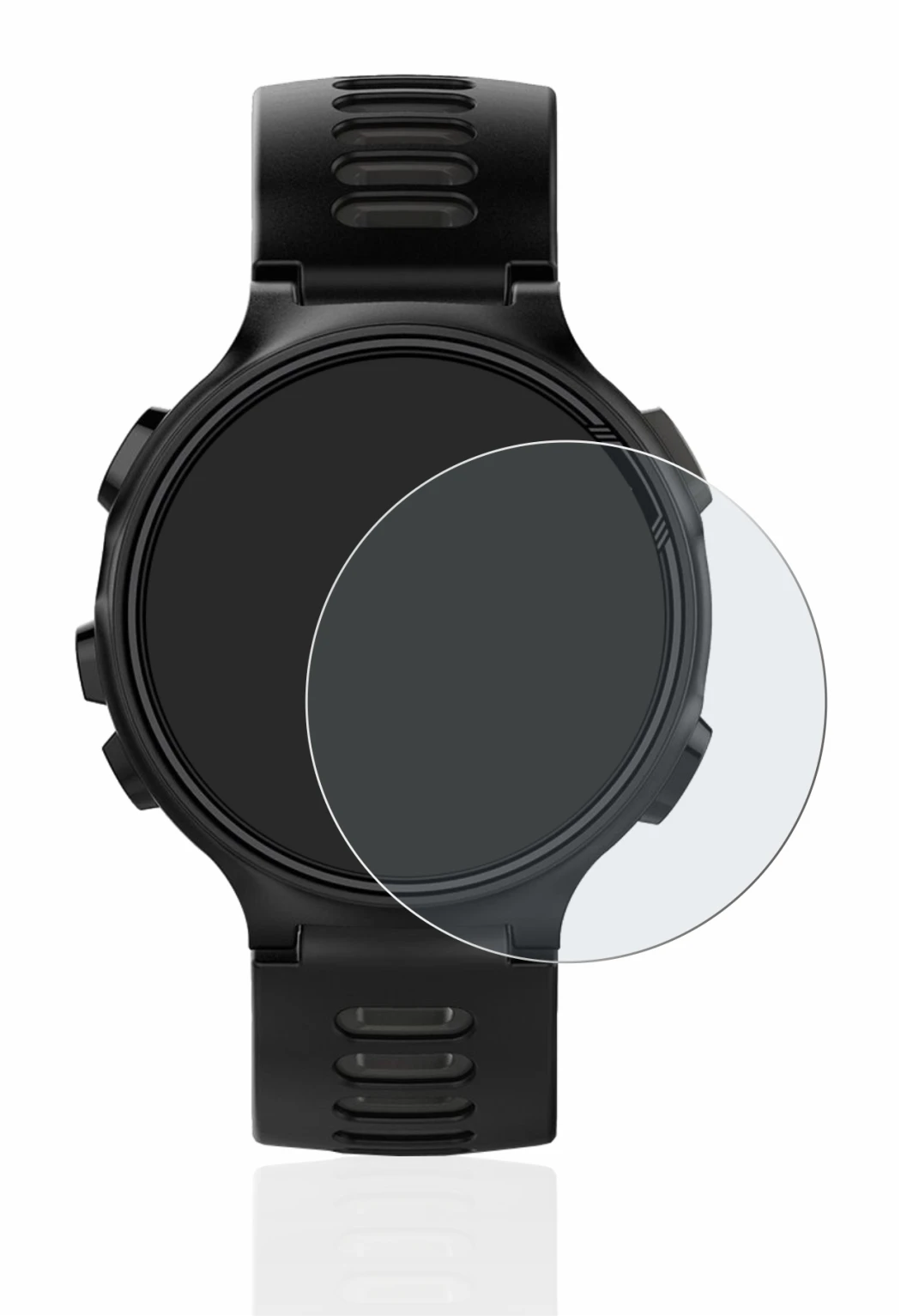 Immagine del dispositivo Garmin Forerunner 735XT con un'ampia varietà di protezioni per lo schermo.