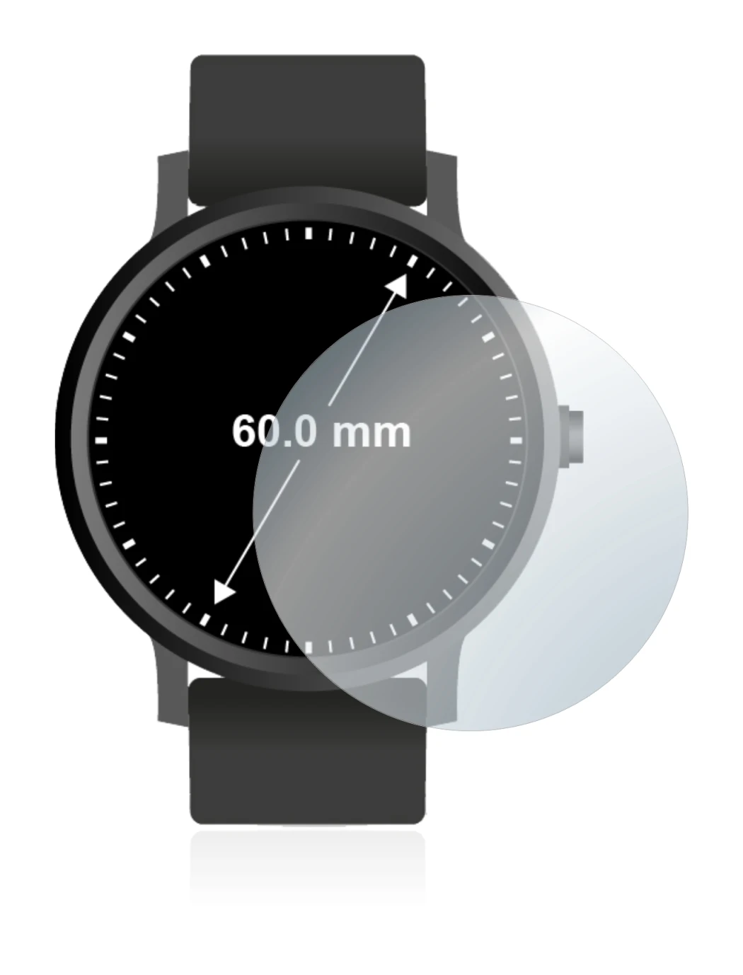 Immagine del dispositivo Orologi (Circolare, ø: 60 mm) con un'ampia varietà di protezioni per lo schermo.