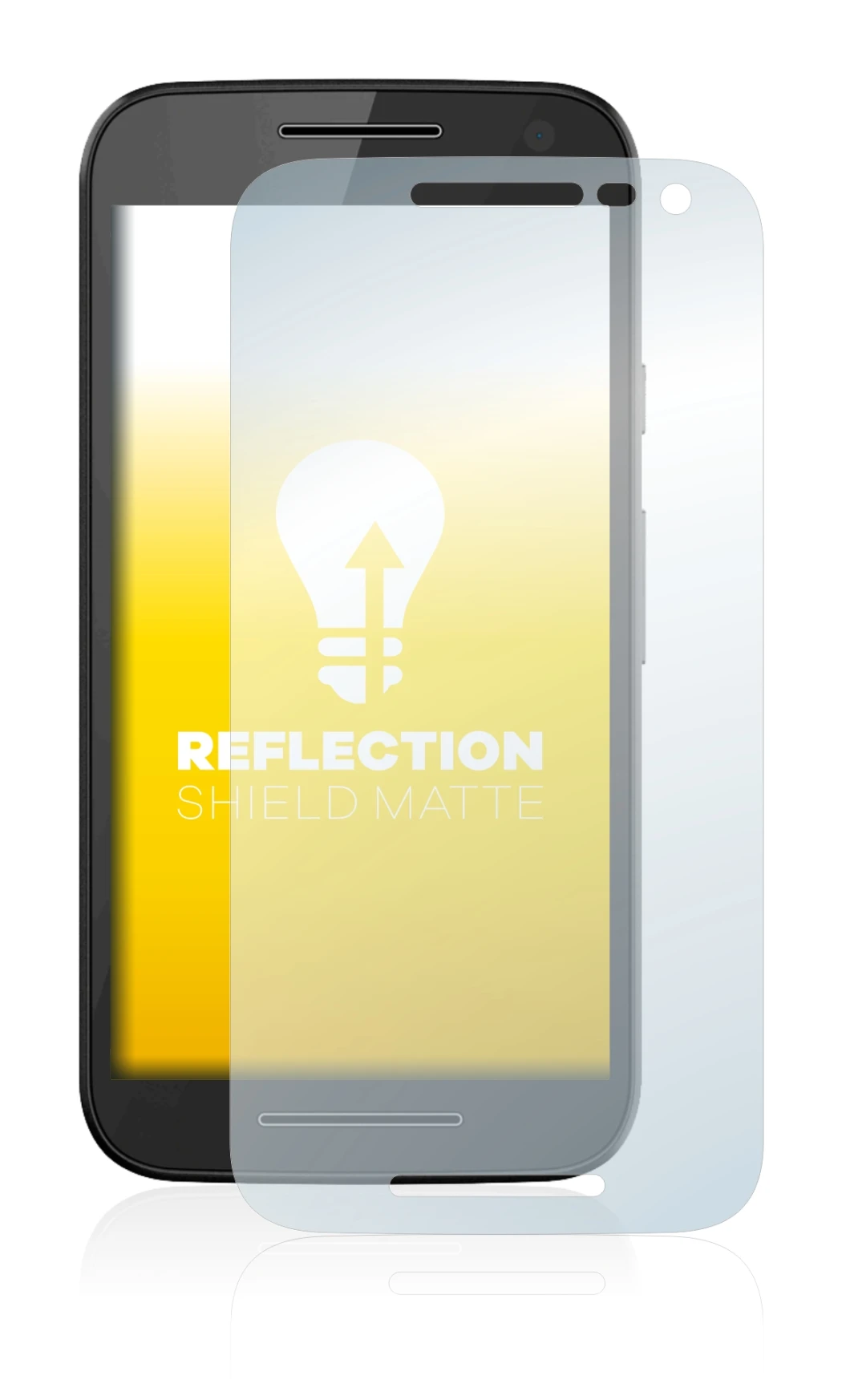 Immagine del dispositivo Motorola Moto G3 2015 con un'ampia varietà di protezioni per lo schermo.