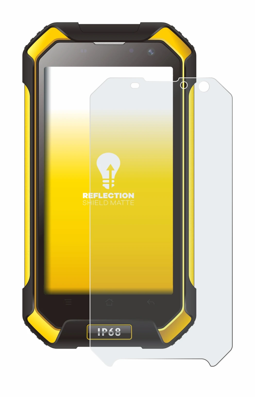 Immagine del dispositivo Blackview BV6000 con un'ampia varietà di protezioni per lo schermo.