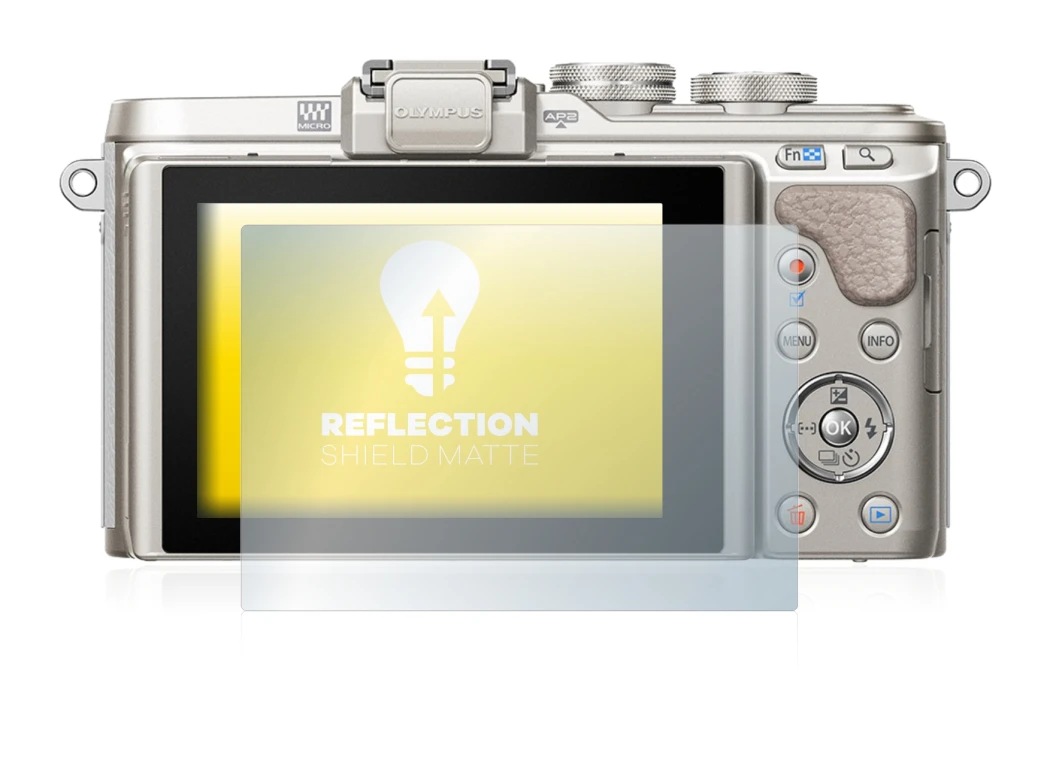Immagine del dispositivo Olympus PEN E-PL8 con un'ampia varietà di protezioni per lo schermo.