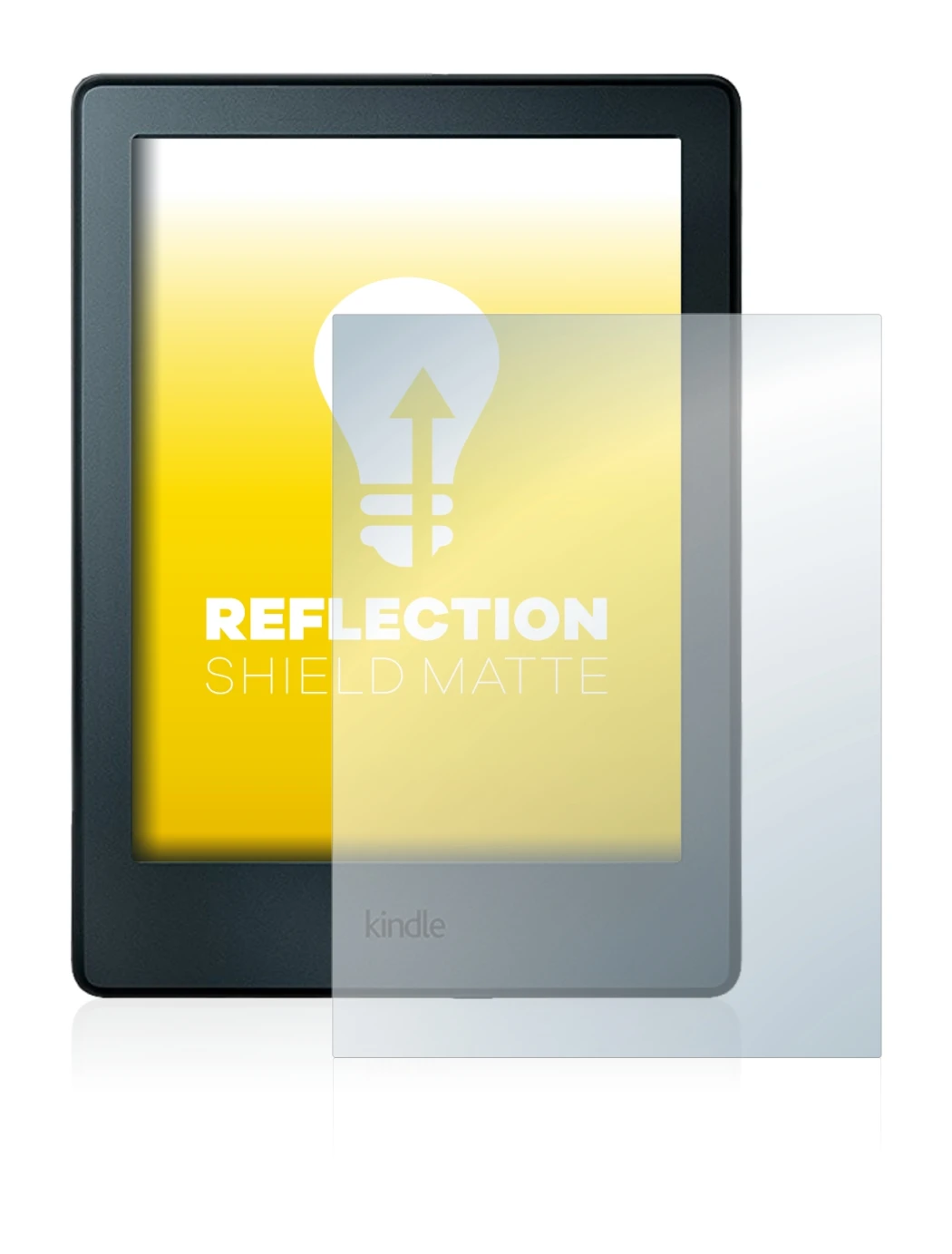 Immagine del dispositivo Amazon Kindle 2016 (8a Gen.) con un'ampia varietà di protezioni per lo schermo.