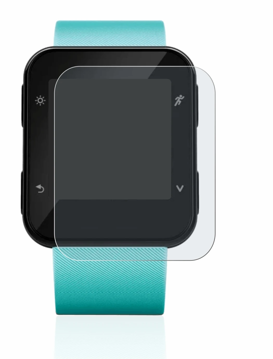 Immagine del dispositivo Garmin Forerunner 35 con un'ampia varietà di protezioni per lo schermo.