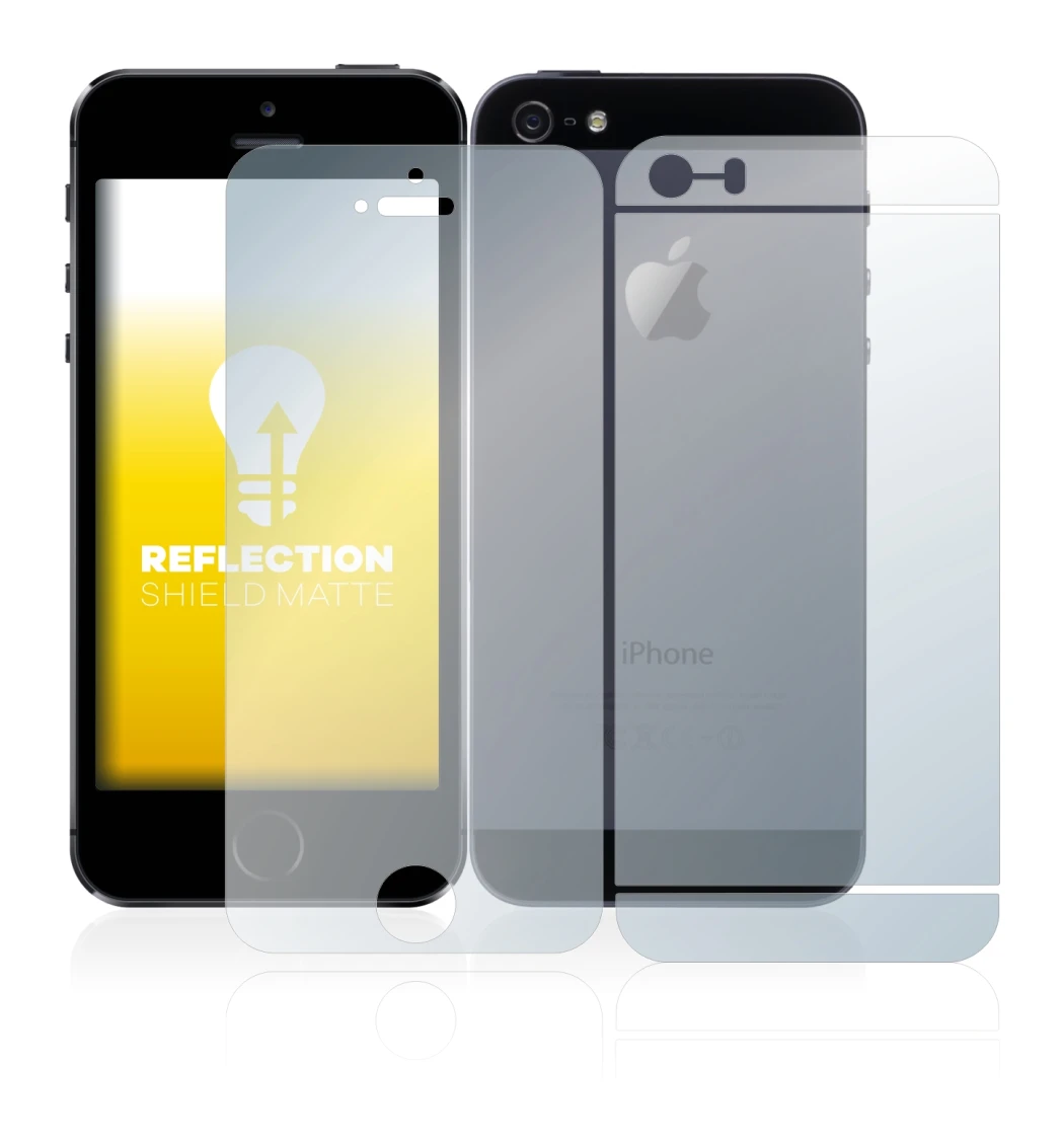 Immagine del dispositivo Apple iPhone 5S (Fronte+Retro) con un'ampia varietà di protezioni per lo schermo.