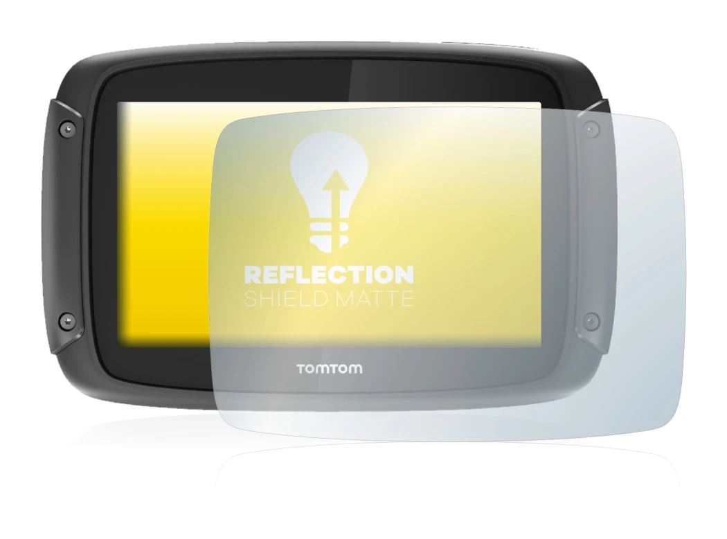 Immagine del dispositivo TomTom Rider 450 con un'ampia varietà di protezioni per lo schermo.