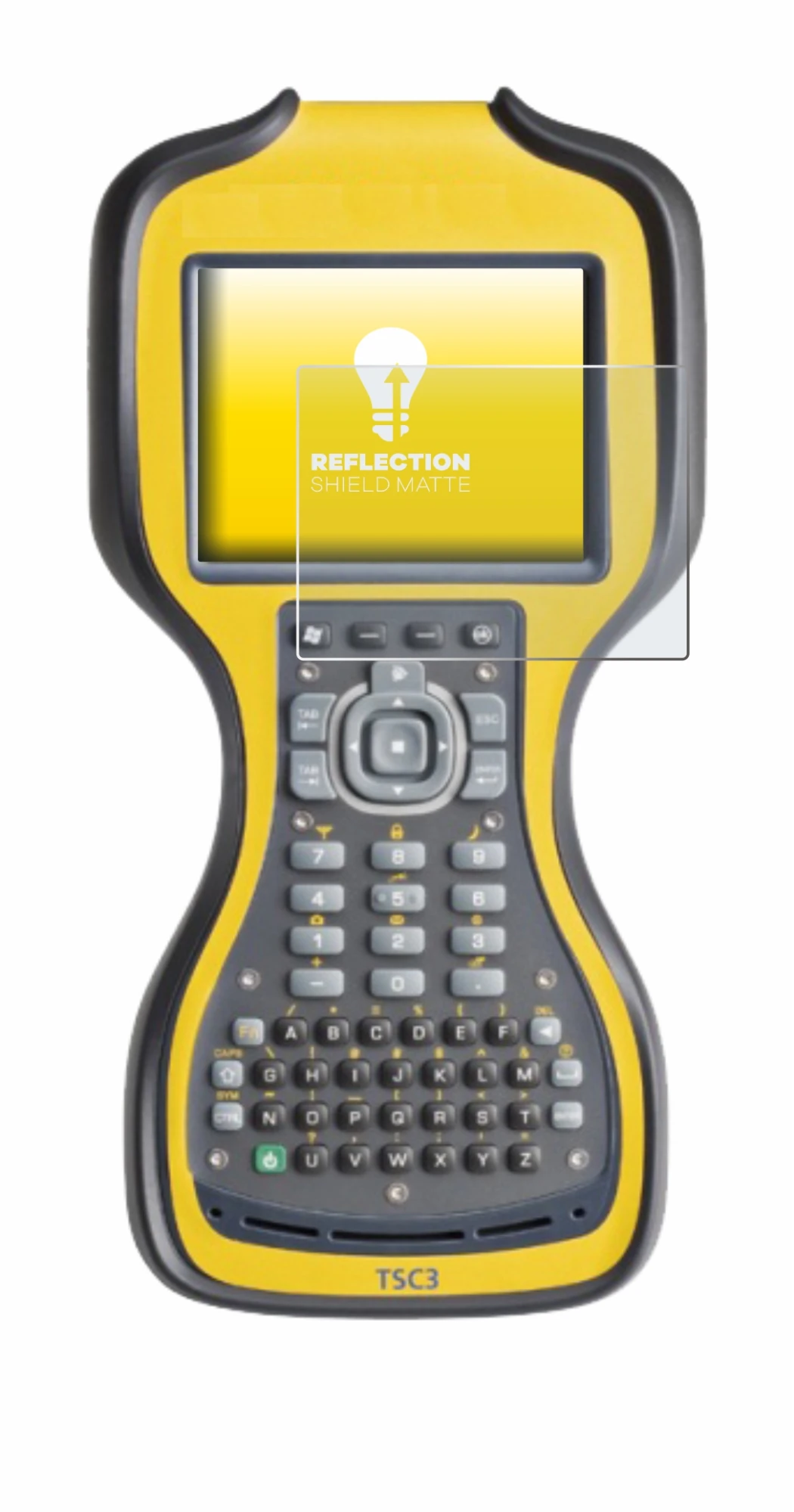 Immagine del dispositivo Trimble TSC3 con un'ampia varietà di protezioni per lo schermo.