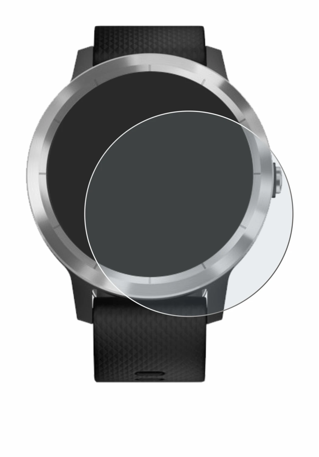 Immagine del dispositivo Garmin vivoactive 3 con un'ampia varietà di protezioni per lo schermo.