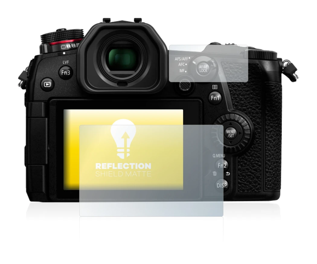 Immagine del dispositivo Panasonic Lumix DC-G9 con un'ampia varietà di protezioni per lo schermo.