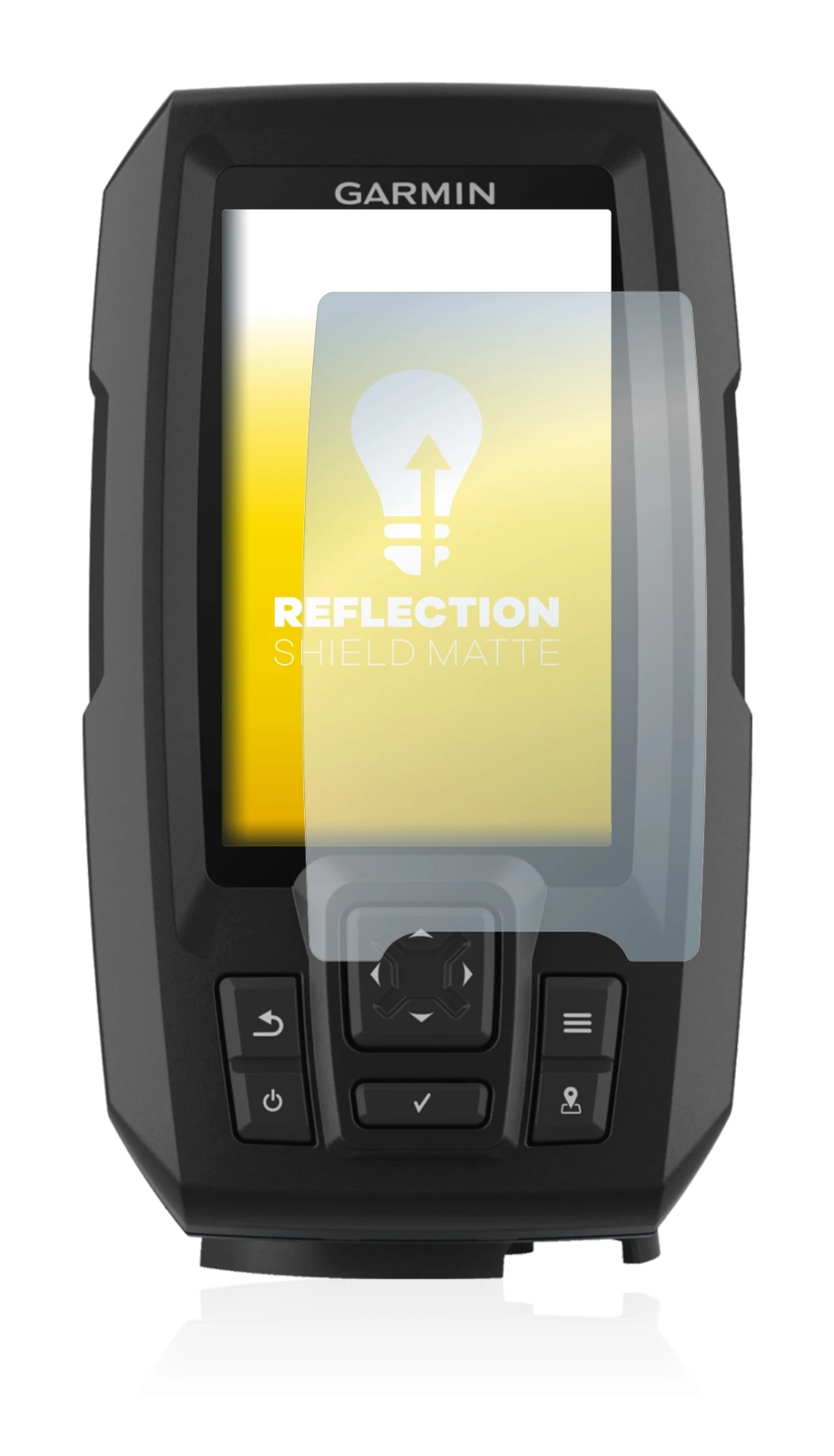 Immagine del dispositivo Garmin Striker Plus 4 con un'ampia varietà di protezioni per lo schermo.