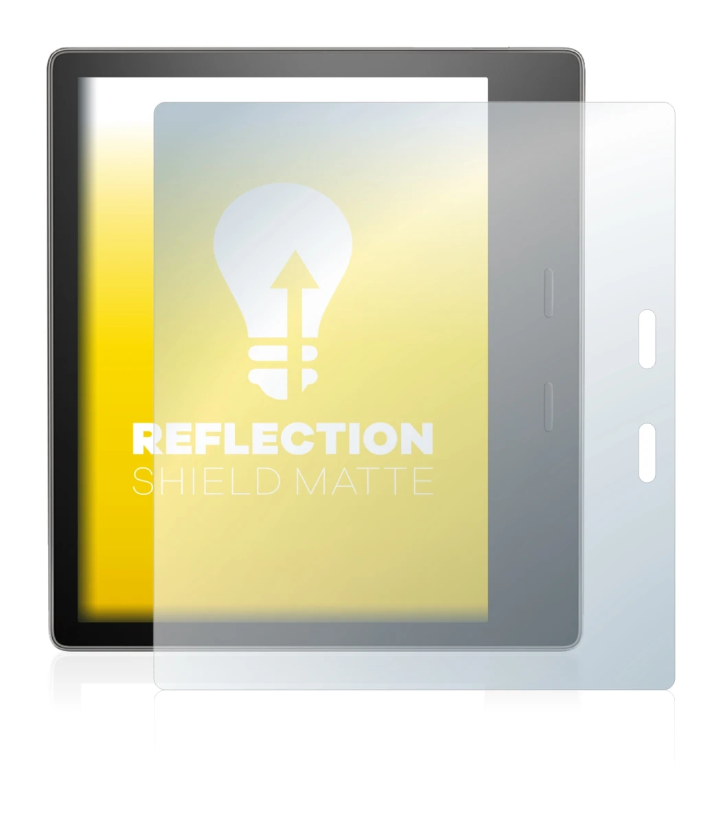 Immagine del dispositivo Amazon Kindle Oasis 2017 (9a Gen.) con un'ampia varietà di protezioni per lo schermo.