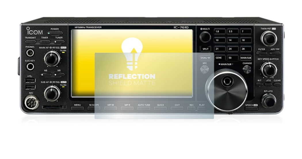 Immagine del dispositivo Icom IC-7610 con un'ampia varietà di protezioni per lo schermo.