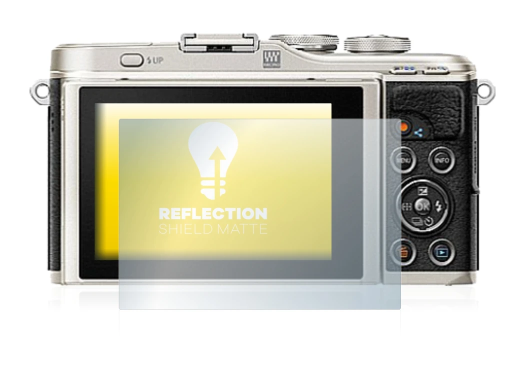 Immagine del dispositivo Olympus PEN E-PL9 con un'ampia varietà di protezioni per lo schermo.