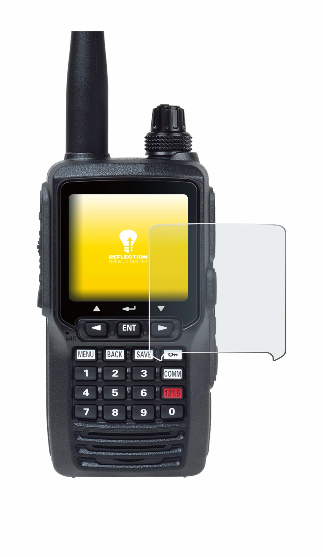 Immagine del dispositivo Yaesu FTA-450 con un'ampia varietà di protezioni per lo schermo.