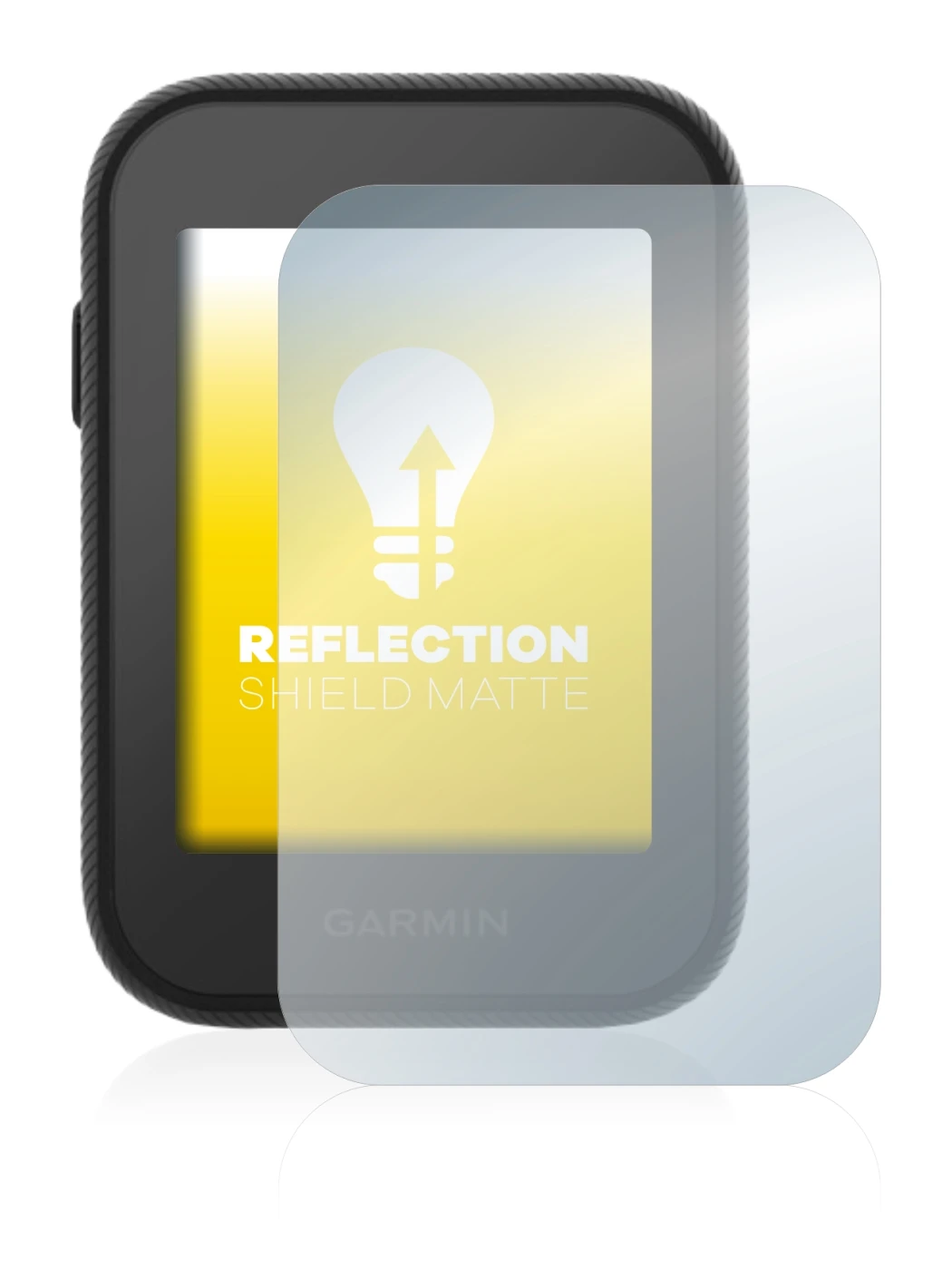 Immagine del dispositivo Garmin Approach G30 con un'ampia varietà di protezioni per lo schermo.