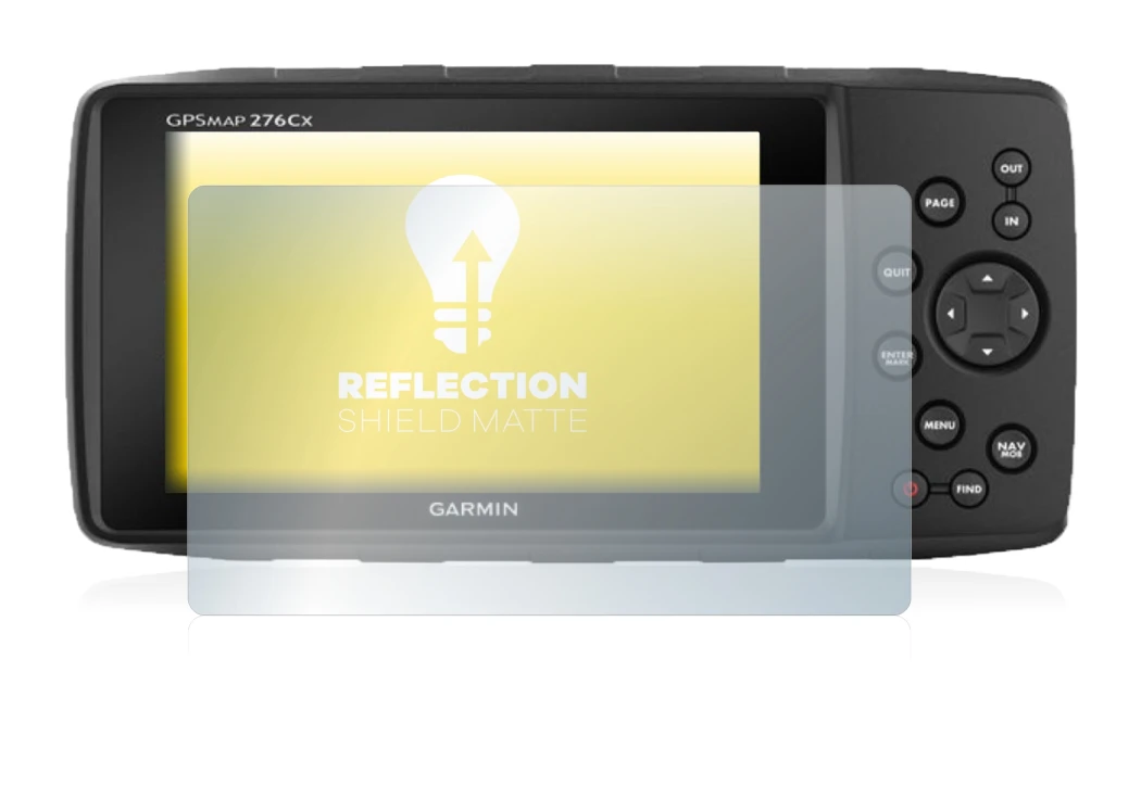 Immagine del dispositivo Garmin GPSMAP 276Cx con un'ampia varietà di protezioni per lo schermo.