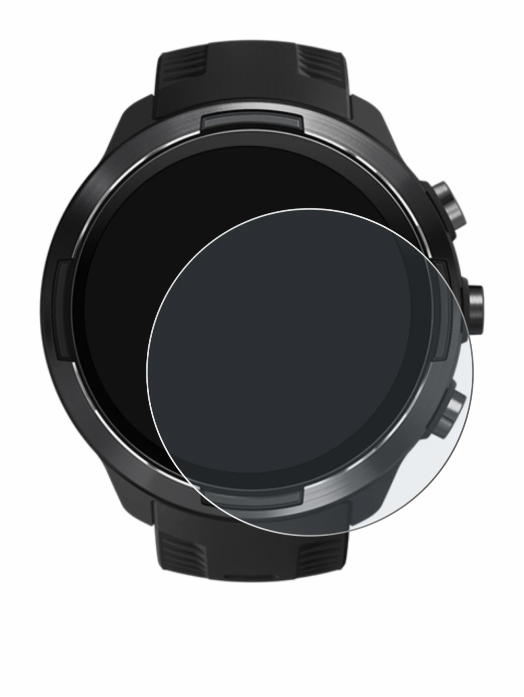 Immagine del dispositivo Suunto 9 con un'ampia varietà di protezioni per lo schermo.