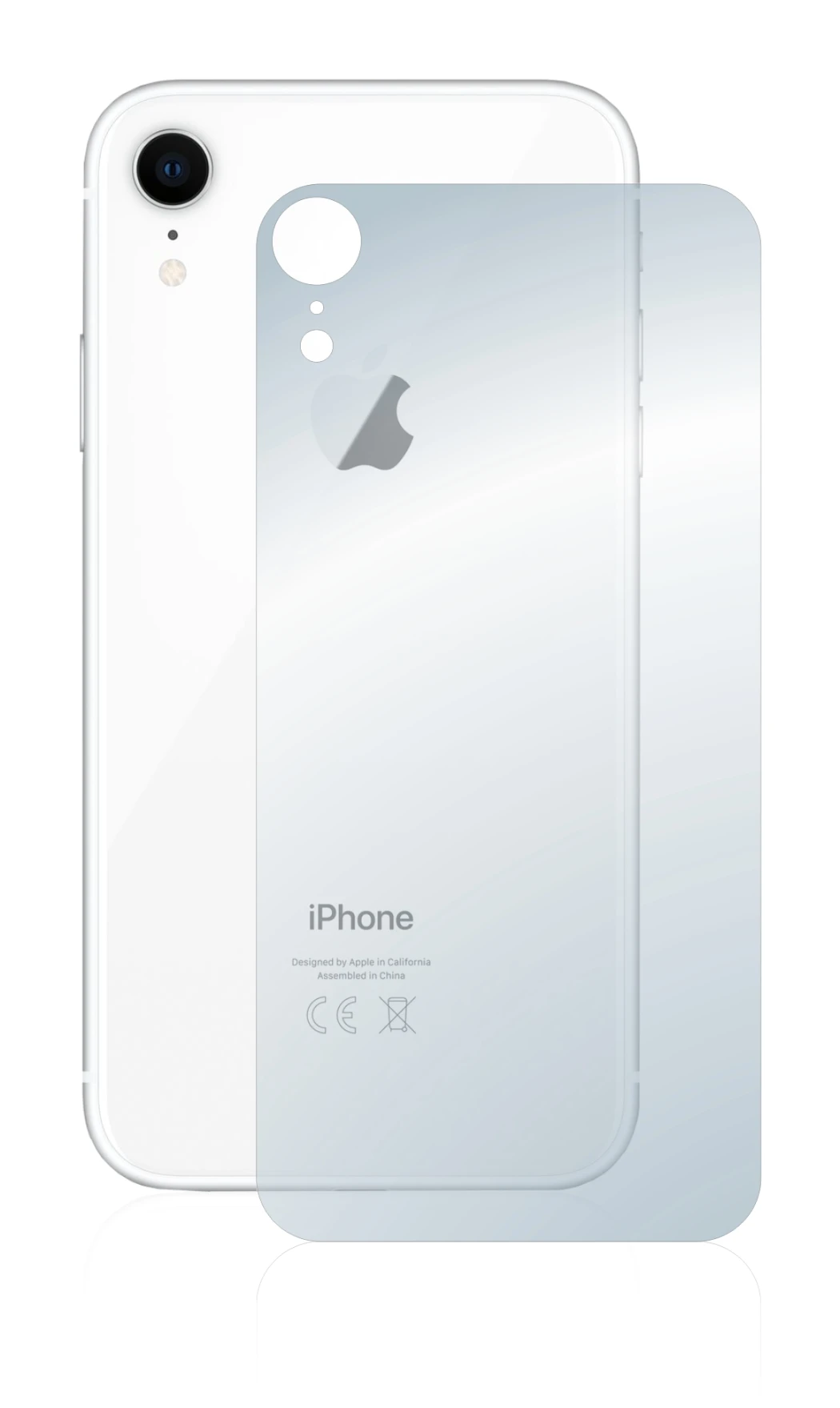 Immagine del dispositivo Apple iPhone XR (Posteriore) con un'ampia varietà di protezioni per lo schermo.
