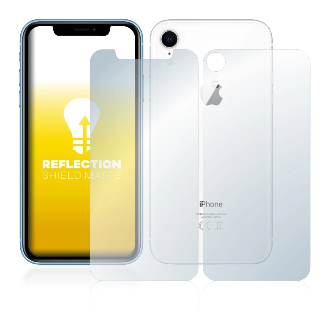 Immagine del dispositivo Apple iPhone XR (Fronte+Retro) con un'ampia varietà di protezioni per lo schermo.