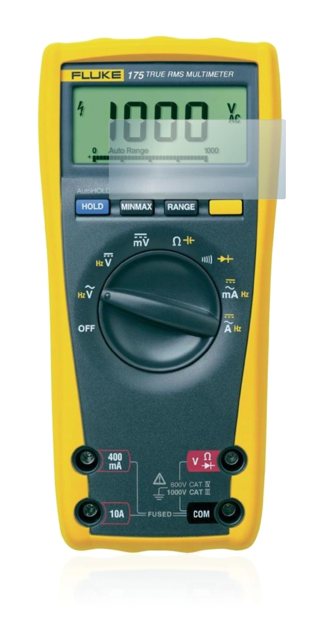 Immagine del dispositivo Fluke MultiMeter 175 con un'ampia varietà di protezioni per lo schermo.